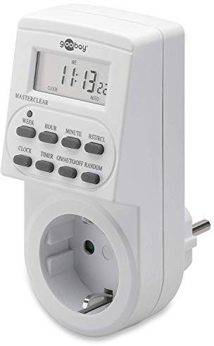 Goobay 51277 Digitale Zeitschaltuhr Innen – Geräuschlos - Programmierbar - Dauerbetrieb möglich – 10 Schaltprogramme - Back Up Akku f. 4 Tage – Robustes Design