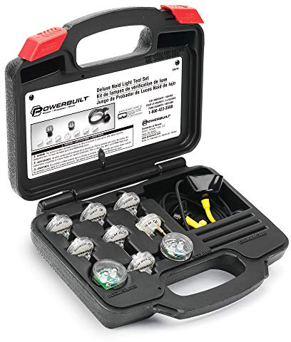 Powerbuilt Deluxe Fuel Injection Test Noid Light Tool Set, Kit Tests Vehicle Electronic Fuel Injectors and Idle Air Control Valves - 648745,Black