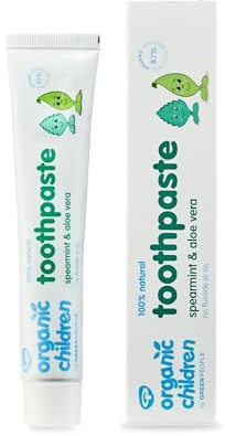 Green People Bio-Kinder Minze & Aloe Vera Zahnpasta, 50ml | Für Kinder, Fluorid- und SLS-Frei, Aloe Vera, Myrrhe und Olivenblatt, Minzgeschmack, Der Kindern gefällt, Vegan