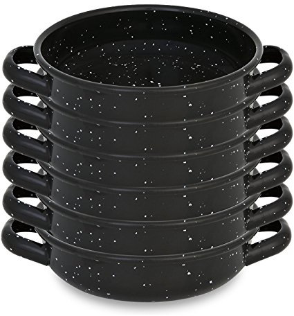 Menax - Poêle à Paella - Acier Émaillé Vitrifié - Revêtement Interieur Antiadhésif - Lot de 6-18 cm