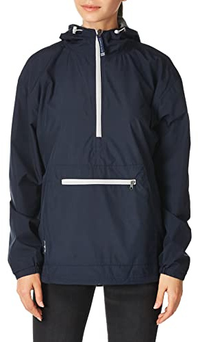 Charles River Apparel Women’s Chatham Anorak, Lightweight Wind & Water-Resistant Windbreaker Jacket with Jersey Lining, Blue, Large