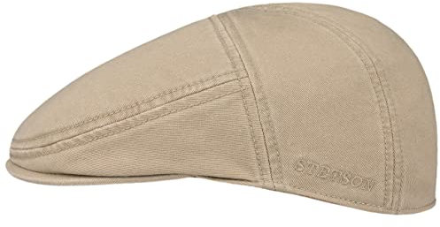 Stetson Paradise Cotton Schirmmütze Flat Cap UV-Schutz 40 Baumwolle Herren Sommer Winter beige L (58-59 cm)