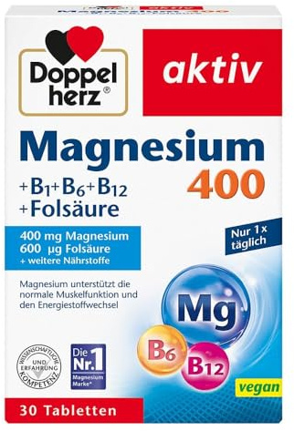 Doppelherz aktiv Magnesium 400 + B1 + B6 + B12 + Folsäure 30 stk