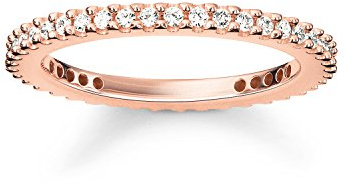 Thomas Sabo Damen-Ring Silber vergoldet Zirkonia weiß Gr. 56 (17.8) - TR1980-416-14-56