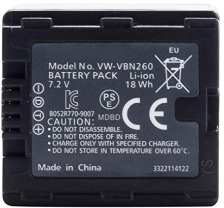 Digital Replacement Camera and Camcorder Battery for Panasonic VW-VBN260, VW-VBN130