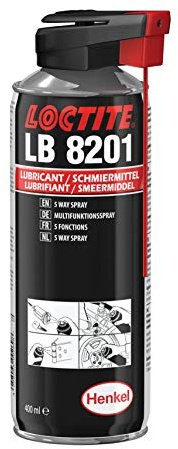 LOCTITE LB 8201 Olio lubrificante multiuso 5 in 1, 1 flacone spray x 400ml | Sblocca parti corrose e grippate, Lubrifica, pulisce e previene la corrosione, Senza silicone, Da -20 a +120°C