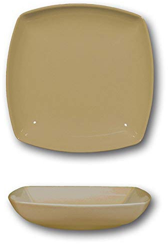 Assiettes creuses porcelaine italienne Marron x 6 - L 21 cm - Tokio
