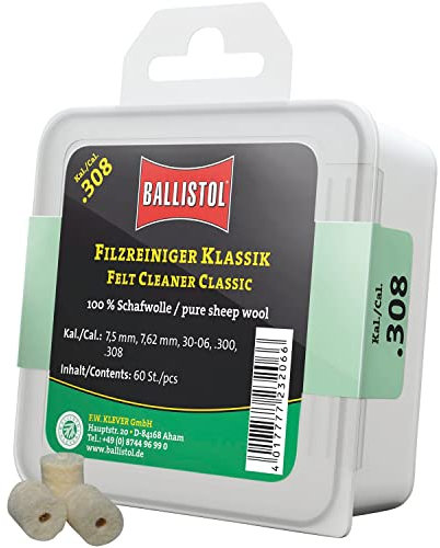BALLISTOL 23206 Filzreiniger Klassik - Laufreiniger für Gewehr Kal. .308 - 60 Stück