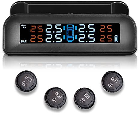 Reifendruck Kontrollsysteme, Fydun Auto TPMS Reifendruckkontrollsystem Reifendruck Prüfgerät C-260 Solar Reifendruckmesser mit 4 Externen Sensoren