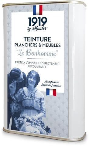 1919 by MAULER Teinture bois - Chene Doré 0,5L : teinte + protège idéalement meuble et bois intérieur - Le Bonhomme