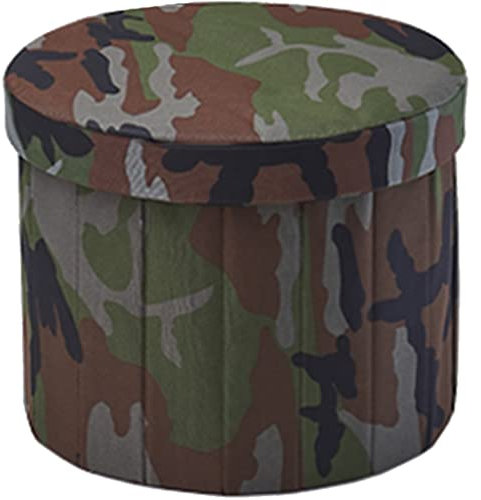 Auto Toilette Unterwegs Tragbares Ovales Oxford-Tuch Campingtoilette, Faltbare Aufbewahrungsbank Zum Rudern Und Wandern, Auf Notfälle Reagieren (Color : Camouflage, Size : 39.5 * 31 * 33cm)