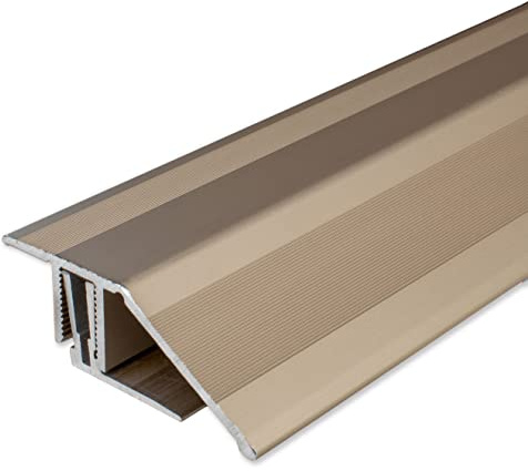 PROVISTON | Ausgleichsprofil | Aluminium | Bronze Hell | Breite 50.5 mm | Höhe 24 mm | Länge 1000 mm | Gebohrt | Klicksystem | Anpassungsprofil | Übergangsprofil | Bodenprofil | Metallprofil | 1 Stück
