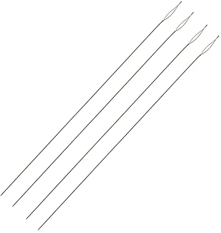 The Beadsmith Basic Elements Agujas plegables para ojos – 5 pulgadas de largo – Alambre trenzado flexible – Ojo grande, fácil de enhebrar – 4 agujas medianas