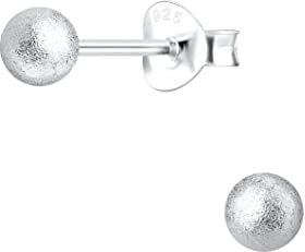 FRIEDA + PAUL Ball Kugel Basic Geo Diamantstaub Damen Frauen Mädchen Ohrstecker Ohrringe 925 Sterling Silber anlaufgeschützt Schmuckbox