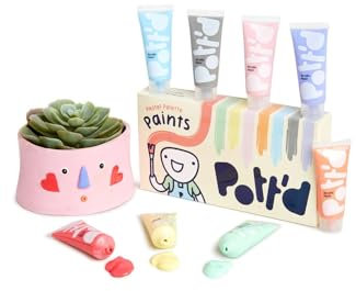 Pott'd™ Premium Acryl Töpferfarben, Malset, Töpferfarben-Set für lufttrockenen Ton - Pastellfarben