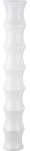 GILDE Glas Vase XL Bamboo - große Deko Bodenvase weiß - Höhe 85 cm