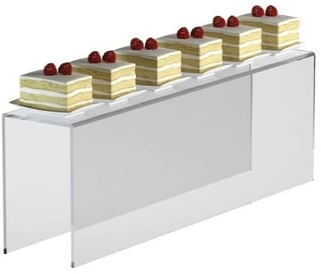 DesignPlex Alzate/Tavolino multiuso in plexiglass trasparente. Misure totali: L 60 x P 12 x H 20 cm