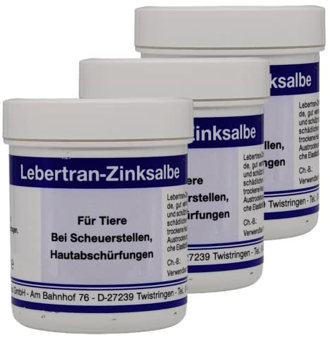 PHARMA PERLE Lebertran-Zinksalbe I Für Tiere I Bei Scheuerstellen und Hautabschürfungen I 3x100g im Sparset I Plus PharmaPerle Giveaway