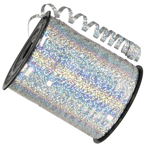 500 Yards Silver Ribbon for Gift Wrapping - 5mm Shiny Curling Ribbon for Balloons, Bows, Florist, Wedding, Birthday, Christmas Party Decorations