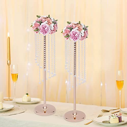 2pcs 90cm Bodenvasen Blumenvase Säulenständer für Hochzeit Tischdekoration Rack