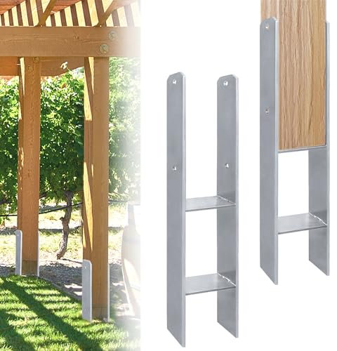 MAYTIIMO 2 Stück H-Pfostenträger 101 mm H-anker Sprühfarbe Stabile H-Bodenanker Vierkantholzpfosten Pfostenanker für Carport Zaun Überdachung Gesamthöhe 600 mm Materialstärke 5 mm