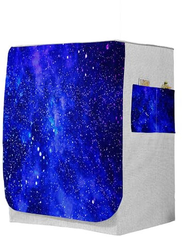 Highdi 3D Housse de Protection pour Machine à Laver, Chargement Frontal Housse à La Poussière avec Ouverture Frontale (Capacité S 6~7,5kg,Galaxie Spirale 1)