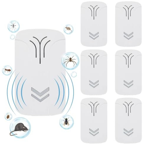 Nexis Ultrasonic Pest Repellent (6-Pack): Powerful AI Intelligent Plug-In Mouse Deterrent, Indoor Mosquito Control Device for Mice, Rats, Spiders, Rodents, Ants, and Flies