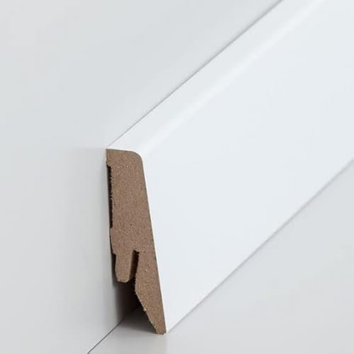 PROVISTON - Battiscopa in MDF, 18 x 58 x 2500 mm, nucleo in MDF, 12,5 m, 5 pezzi