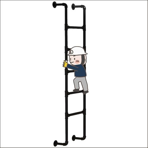 4ft 5ft 6ft 7ft 8ft Emergency Fire Climbing Ladder - Basement Window Well Egress Ladder 4 to 8 Rung, Wall Mounted Metal Step Ladder for Home Loft, Escape Ladder(210cm/83in)