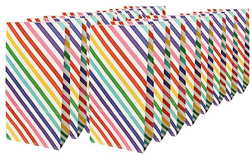Bolsas de Papel para Regalos 30 Piezas de Papel Especial | Tiras Multicolor, Formato Plegable y Reutilizable, para Dulces y Aperitivos
