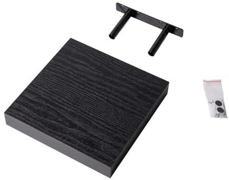 Velano - Regalbrett, Wandregal, Regalboden, Schweberegal, Hängeregal, Regalsysteme - 1 Stück, 23.5x23.5 cm, Schwarz Holz - Regale für Küche, Badezimmer, Wohnzimmer, Schlafzimmer - HYLLY