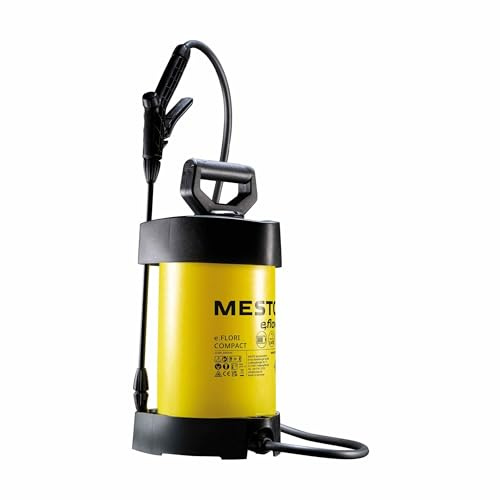 MESTO e.FLORI COMPACT Akku-Drucksprühgerät (3 l Füllinhalt, bis zu 1,5 bar, mit 37 cm Spritzrohr & 1,3 m Schlauch, 60 min. Arbeitszeit, NBR Dichtungen, Ergonomisches Abstellventil) 3220R