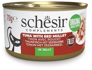 Schesir, Filetes de Atún con Calabaza en Gelatina, Comida Húmeda Complementaria para Gatos, en Latas, Receta Original, 100% Natural, 12 x 70g