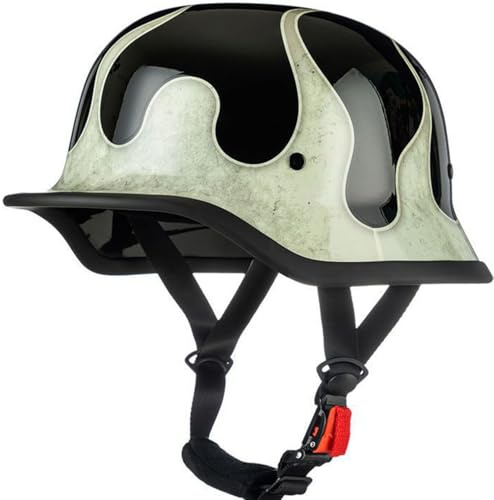 Casco Vintage Retrò Scooter, Casco Scodella Casco Jet Ciclomotore Casco Mezzo Casco Cromwell Casco Aperto Per Uomo E Donna Certificazione DOT/ECE Per Moto Chopper Motorino 5,XXL