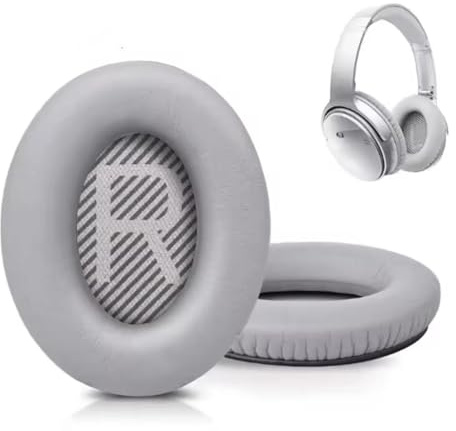 Padperfection made for Bose QuietComfort 35 (QC35 II) Headphones Replacement Earpads Soft Protein Leather Replacement Ear Pads Cushions for Bose QC35 QC25 QC15 QC2/ Ae2 Ae2i Ae2w (Premium Grey)