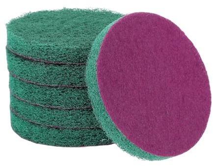 sourcing map 6pcs Scrubber Scouring Pads 180 Grits 5 Inch Drill Power Brush Hoop and Loop Surface Conditioning Disc Drill Scuffing Disc Scrub Pads for Home Kitchen Cleaning, Green