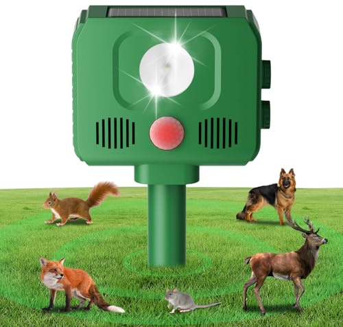 2026 Ultraschall Katzenschreck für Garten - Solar Tiervertreiber mit PIR Bewegungsmelder und Blinklicht - 4 Modi Hundeschreck - Wasserdicht IP64 Marderschreck - gegen Marder/Katzen/Hunde/Vögel/Ratten