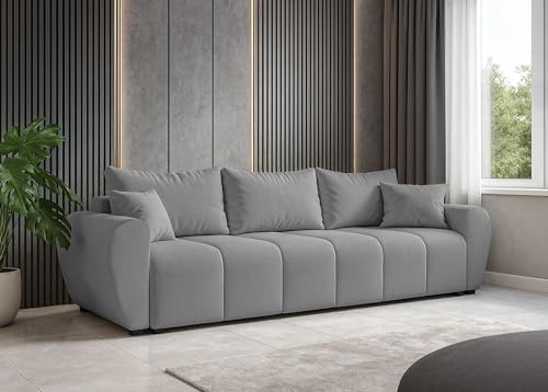 AXLIVING Malatya Big Sofa mit Schlaffunktion Schlafsofa Hellgrau 246