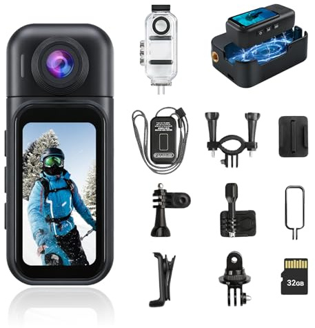 4K WiFi Sports Action Camera with Waterproof Case for Vlogging with 1.47’’
