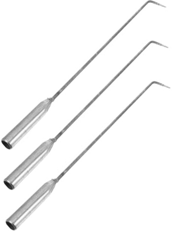 Abaodam 3pcs Fireplace Poker Set with Iron Briquette Hooks, Handheld Fire Pit Tools for Indoor and Outdoor Camping, Firewood Log Fire Pit Accessories