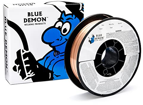 Blue Demon ER70S6 X 0,030 x 5 kg MIG/GMAW Kohlenstoffstahl-Schweißdraht Fülldraht, alle Positionen, spritzarm, formuliert, um porositätsfreie, Röntgenqualität Schweißnähte zu bieten | Alle Positionen, spritzarm, formuliert, um porositätsfreie Schweißnähte in Röntgenqualität zu bieten