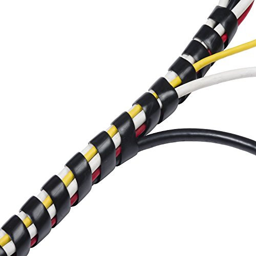 D-Line Cable Spiral Wrap, Cable Management Solution to Organize Bundles of Cords 0.4 - 1.57, Wire Sleeve for Cord Protection - 8.2ft Length (Black)