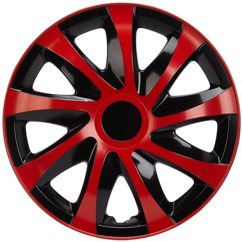 NRM KO239 Radzierblende Draco CS, Schwarz/Rot, 15 Zoll, 4er Set