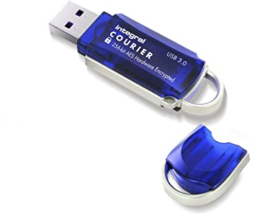 Integral 64GB Courier-197 256-Bit USB Stick verschlüsselt - USB Stick Passwort geschützt - FIPS 197 zertifiziert, Super USB3.0 Übertragungsgeschwindigkeiten XTS-AES