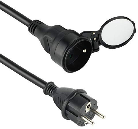 Electraline 20858018G Verlängerungskabel IP44, professionell, wasserdicht, 40 m, Schwarz – Querschnitt 3G, 1,5 mm²
