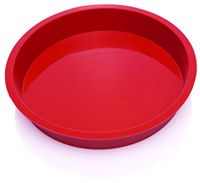 Tarte/Quiche-Backform -glatt- aus Silikon in rot - temperaturbeständig von -40 °C bis 280 °C, PREMIUM-QUALITÄT, spülmaschinentauglich / A1 - Ø 26 cm, Höhe: 4,5 cm / A2 - Ø 28 cm, Höhe: 4,7 cm (Durchmesser: Ø 28 cm)