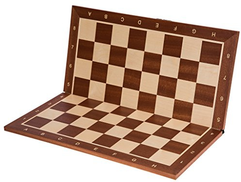 Square - Professionelles Schachbrett aus Holz Nr. 5 Mahagoni SK - Feld 50 x 50 mm - Schachspiel aus Holz