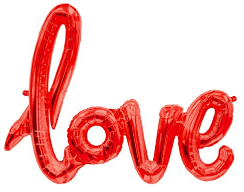 ballonfritz® love-Schriftzug Luftballon in Rot - XXL Folienballon als Hochzeit Deko, Geschenk oder Liebes-Überraschung zum Valentinstag