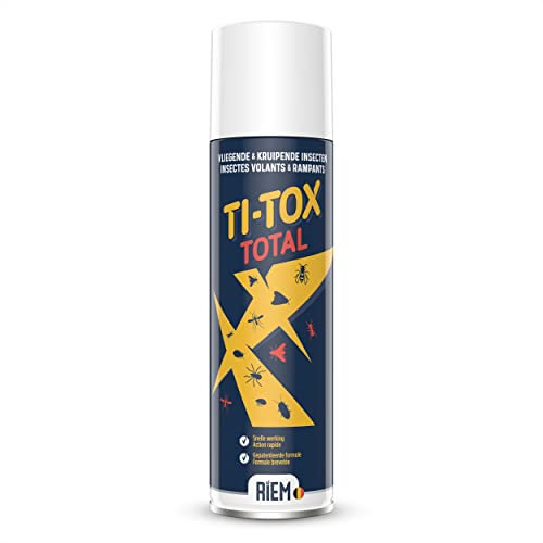 RIEM - Ti-Tox Total 250 ml - Spray contre les Insectes Volants et Rampants : Guêpes, Moustiques, Mouches, Mites, Cafards, Blattes, Fourmis, Araignées, Punaises de lit, Puces - Action Rapide