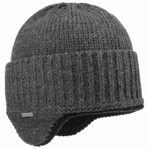 McBURN Anton Ohrenschutz Strickmütze Ohrenmütze Wintermütze Mütze Wollmütze Skimütze Herren - Made in Italy mit Futter, Futter Winter Herbst-Winter